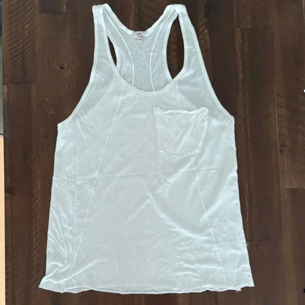 White Wilfred Racerback pocket tank